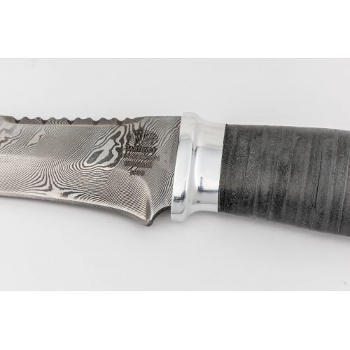 Нож охотничий, туристический «Морской» Н69, сталь 65Г-Х12МФ1, рукоять: дюраль, кожа