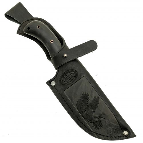 Нож охотничий, туристический «Ковбой» Н70, сталь черный дамаск (У10А-7ХНМ), рукоять: текстолит