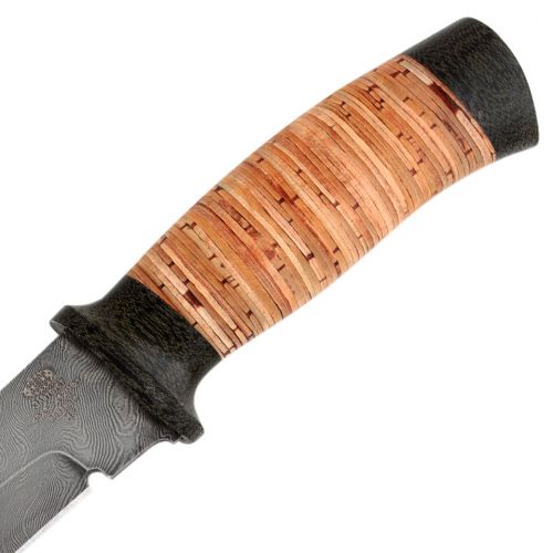 Нож охотничий, туристический «Лондон - спецназ», cталь: нержавеющий дамаск (40Х13-Х12МФ1), рукоять: текстолит, береста
