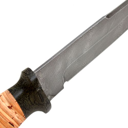 Нож охотничий, туристический «Лондон - спецназ», cталь: нержавеющий дамаск (40Х13-Х12МФ1), рукоять: текстолит, береста