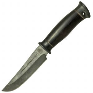 Нож «Сибиряк» Н81, сталь черный дамаск (У10А-7ХНМ), рукоять: текстолит, граб