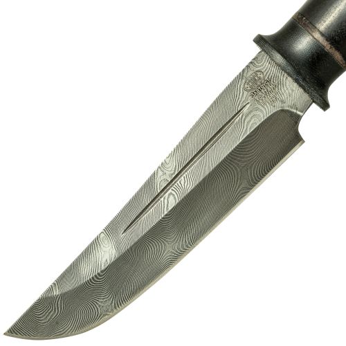 Нож охотничий, туристический «Сибиряк» Н81, сталь черный дамаск (У10А-7ХНМ), рукоять: текстолит, граб