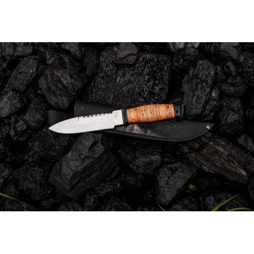 Нож охотничий, туристический «Джунгли» Н82, сталь 95х18, рукоять: текстолит, береста