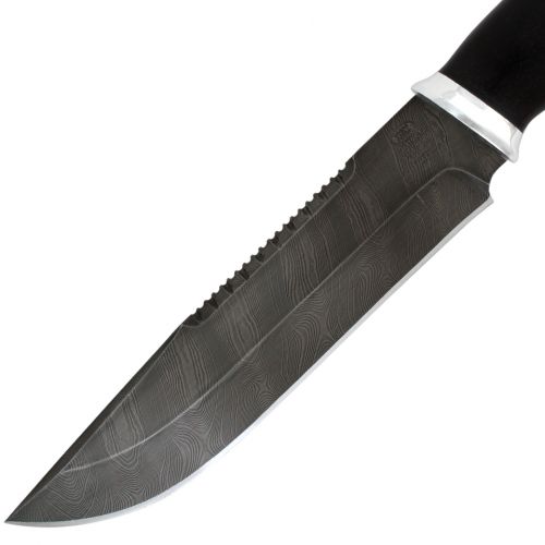 Нож охотничий, туристический «Ладога» Н83, сталь черный дамаск (У10А-7ХНМ), рукоять: дюраль, граб