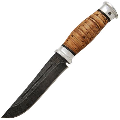 Нож охотничий, туристический Н90, сталь У10А-7ХНМ, рукоять: дюраль, береста