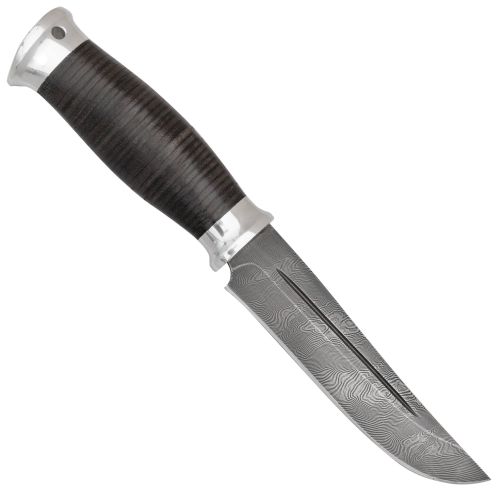 Нож охотничий, туристический Н90, сталь У10А-7ХНМ, рукоять: дюраль, кожа