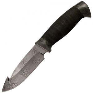 Нож туристический «Рыболов» НР21, сталь черный дамаск (У10А-7ХНМ), рукоять: текстолит, микропора