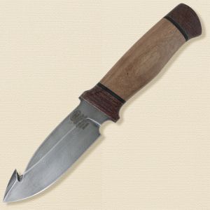 Нож туристический «Рыболов» НР21, сталь черный дамаск (У10А-7ХНМ), рукоять: текстолит, орех