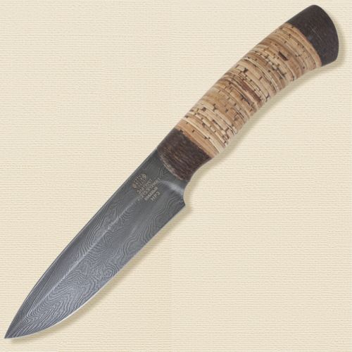 Нож охотничий, туристический «Милорд» НР3, сталь нержавеющий дамаск (40Х13-Х12МФ1), рукоять: текстолит, береста наборная