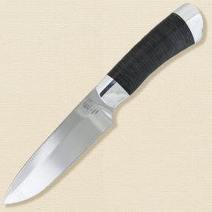 Нож «Милорд» НР3, сталь ЭИ-107, рукоять: дюраль, кожа наборная