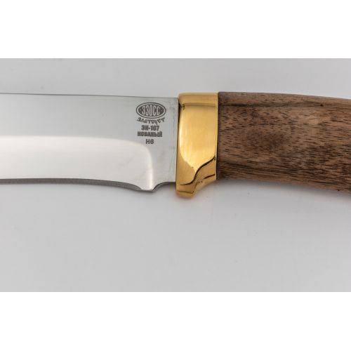 Нож «Александр II» Н6-П, сталь ЭИ-107, рукоять: золото, орех, рисованный клинок в золоте