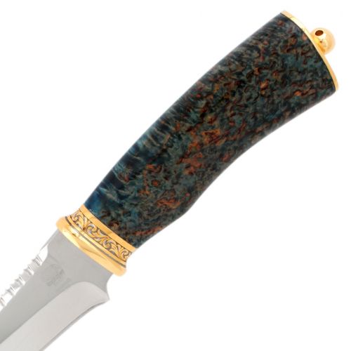 Нож «Морской патруль» Н69-П, сталь: ЭИ-107, рукоять: береза стабилизированная, золото