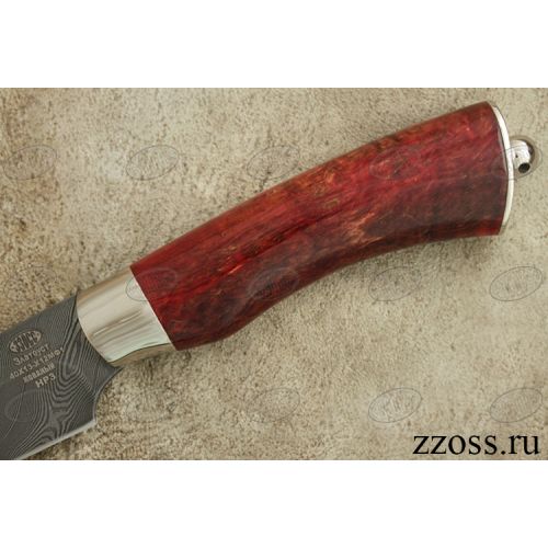 Нож охотничий, туристический «Милорд» НР3, сталь нержавеющий дамаск (40Х13-Х12МФ1), рукоять: никель, стабилизированная береза