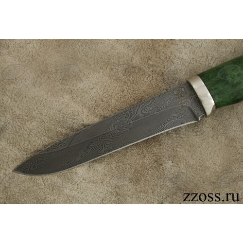 Нож подарочный «Бравый мичман» Н1Т-П, сталь нержавеющий дамаск (40Х13-Х12МФ1), рукоять: никель, стабилизированная береза