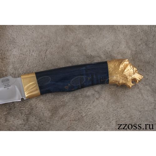 Нож «Турецкий султан» Н2-Л, сталь ЭИ-107, рукоять: золото, стабилизированная береза, литьё, рисованный клинок в золоте