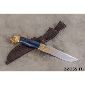 Нож «Турецкий султан» Н2-Л, сталь ЭИ-107, рукоять: золото, стабилизированная береза, литьё, рисованный клинок в золоте