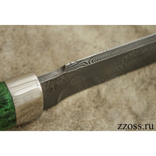 Нож «Гумбольдт уральский» Н3-П, сталь нержавеющий дамаск (40Х13-Х12МФ1), рукоять: никель, стабилизированная береза