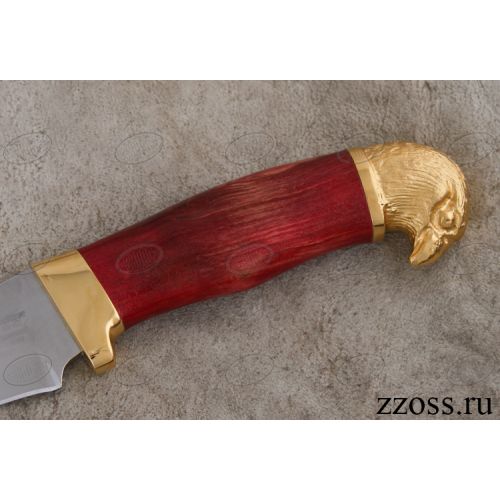 Нож «Свита Ундины» Н69-Л, сталь: ЭИ-107, рукоять: золото, стабилизированная береза, литьё, рисованный клинок золотом