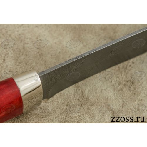 Нож «Александр II» Н6-П, сталь нержавеющий дамаск (40Х13-Х12МФ1), рукоять: никель, стабилизированная береза